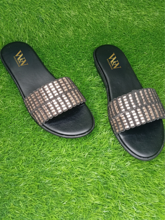 Bronze Textured Slide Chappal