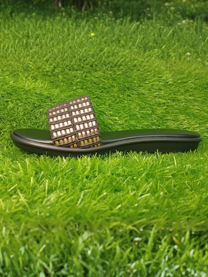 Bronze Textured Slide Chappal