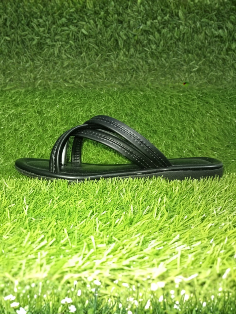 Black Criss-Cross Flat Slipper